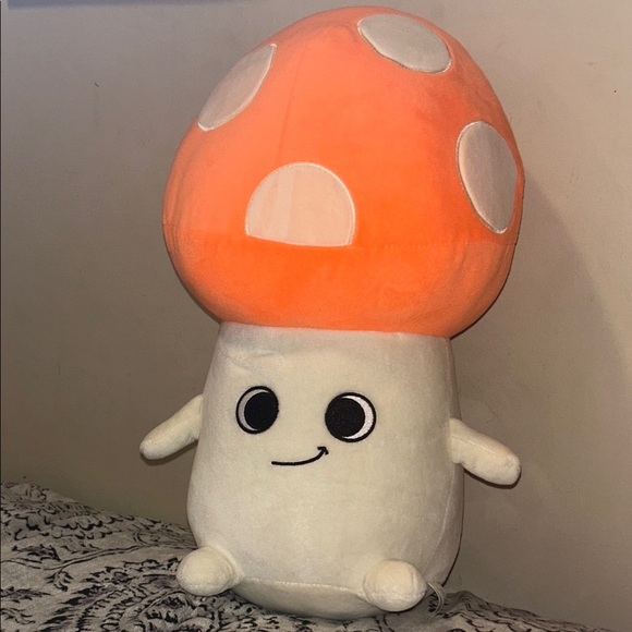 Orange and White Plush Mushroom Decor Plushie Toy - Picture 2 of 2